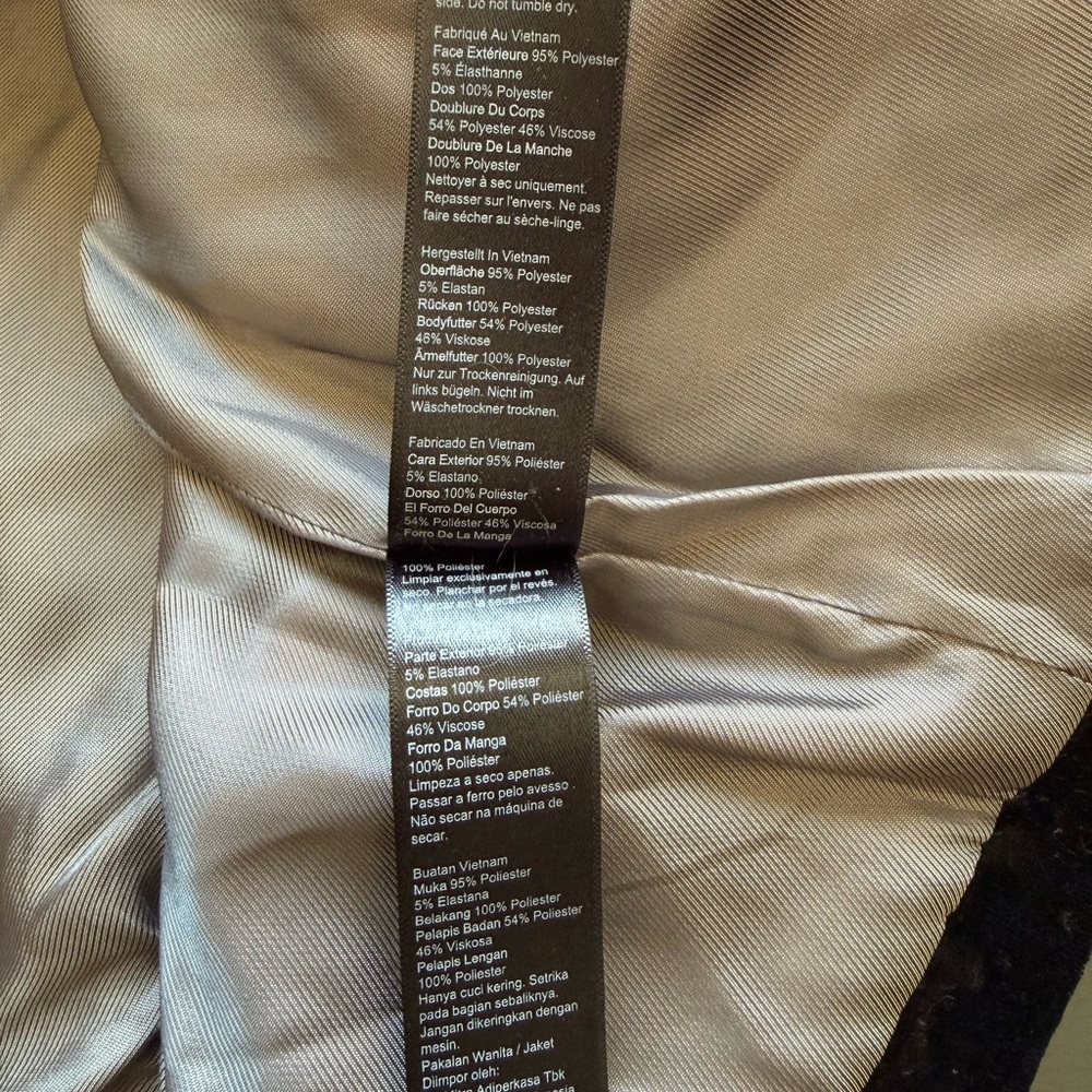 Topshop Black Crushed Velvet Blazer US 10 Double Breasted - Picture 13 of 13